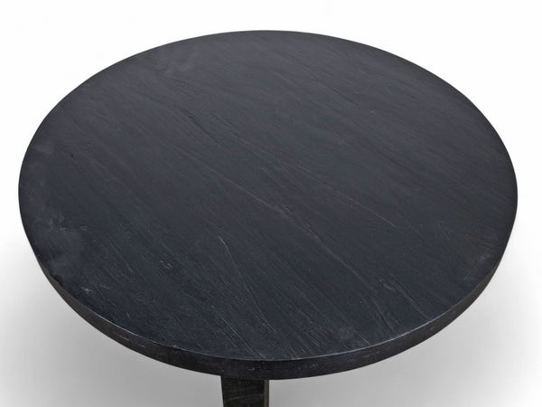 Round Black Modern Teak Coffee Table - Dyag East