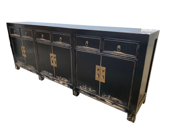 Rustic Chinese Solid Pine 6 Drawer Sideboard - Dyag East