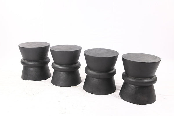 Single Black Hourglass 20” Tall Accent Table - Dyag East