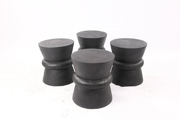 Single Black Hourglass 20” Tall Accent Table - Dyag East