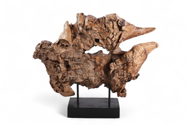 Table Top Organic Teak Sculpture - 31" Inch Tall - Dyag East