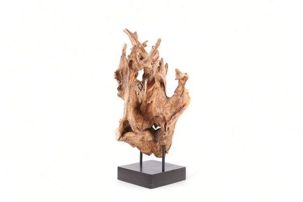 Table Top Organic Teak Sculpture - 38" Inch Tall - Dyag East