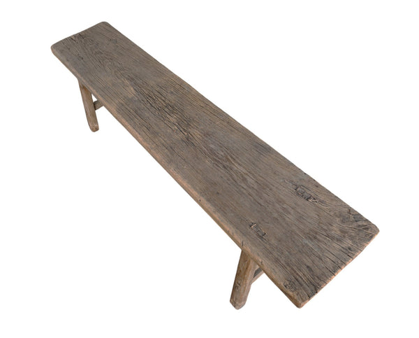 Vintage 72" Long Elm Wood Bench - Dyag East