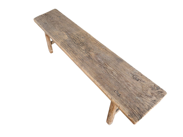 Vintage 72" Long Elm Wood Bench - Dyag East