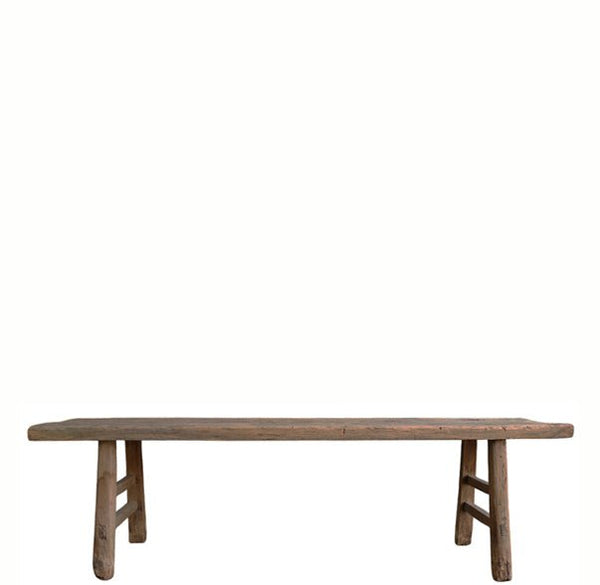 Vintage 72" Long Elm Wood Bench - Dyag East