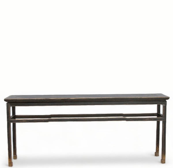 Vintage Black 79" Inch Long MingQing Console Table - Dyag East