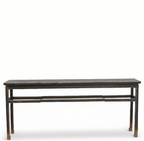 Vintage Black 79" Inch Long MingQing Console Table - Dyag East
