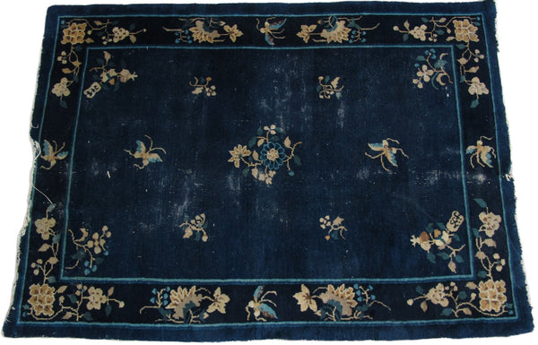 Vintage Blue Chinese Art Deco Rugs - Dyag East