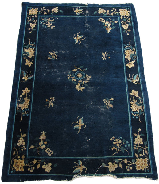 Vintage Blue Chinese Art Deco Rugs - Dyag East