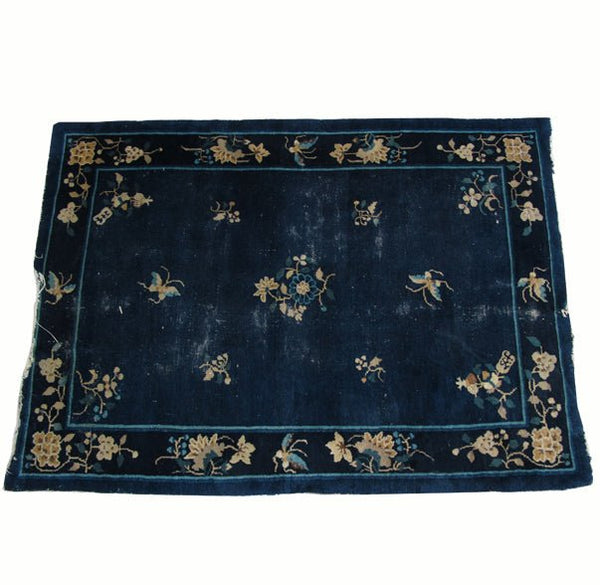 Vintage Blue Chinese Art Deco Rugs - Dyag East