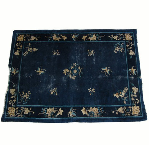 Vintage Blue Chinese Art Deco Rugs - Dyag East