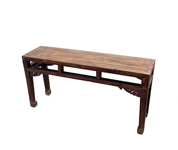 Vintage Chinese 41" Elm Wood Bench - Dyag East