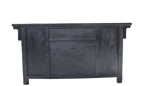 Vintage Chinese Four-Door Cabinet with Hand-Painted Floral and Bird Panels - Dyag East