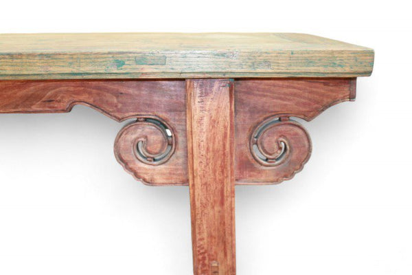 Vintage Green Top Bench or Coffee Table or Low Console Table - Dyag East