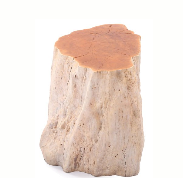 White Wash Lychee Living Edge Accent or Side Table or Stool 3 - Dyag East