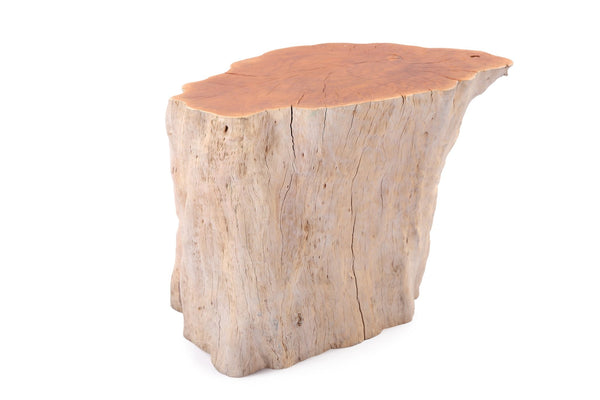 White Wash Lychee Living Edge Accent or Side Table or Stool 3 - Dyag East