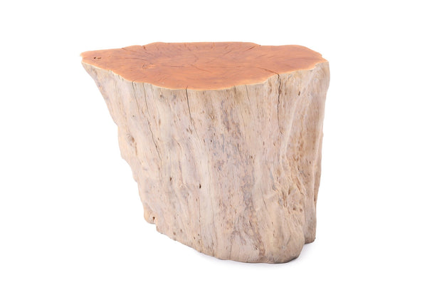 White Wash Lychee Living Edge Accent or Side Table or Stool 3 - Dyag East