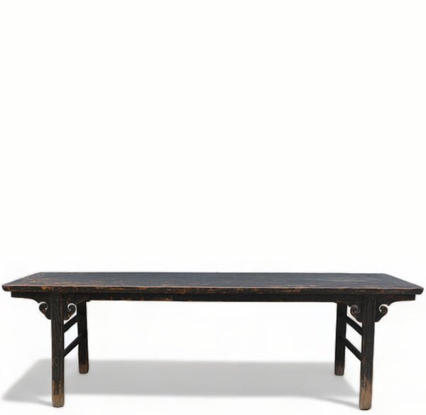 Z - 104" Inch Vintage Black Asian Dining Table - Dyag East