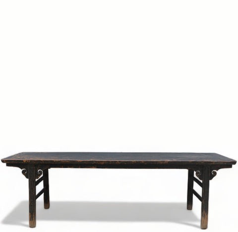 Z - 104" Inch Vintage Black Asian Dining Table - Dyag East