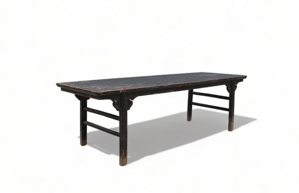 Z - 104" Inch Vintage Black Asian Dining Table - Dyag East