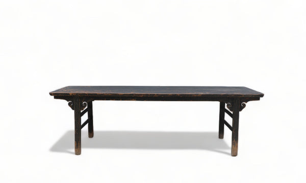 Z - 104" Inch Vintage Black Asian Dining Table - Dyag East