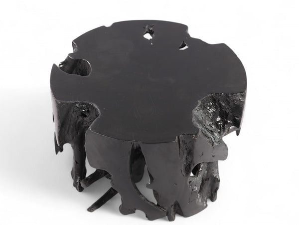 Z - Round Black Teak Coffee Table - Dyag East