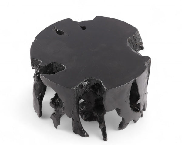 Z - Round Black Teak Coffee Table - Dyag East