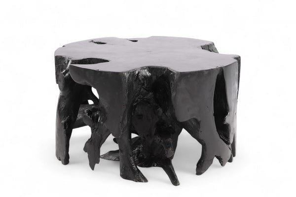 Z - Round Black Teak Coffee Table - Dyag East