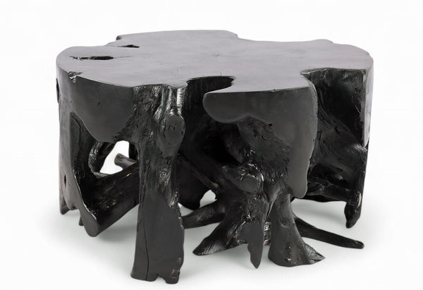 Z - Round Black Teak Coffee Table - Dyag East