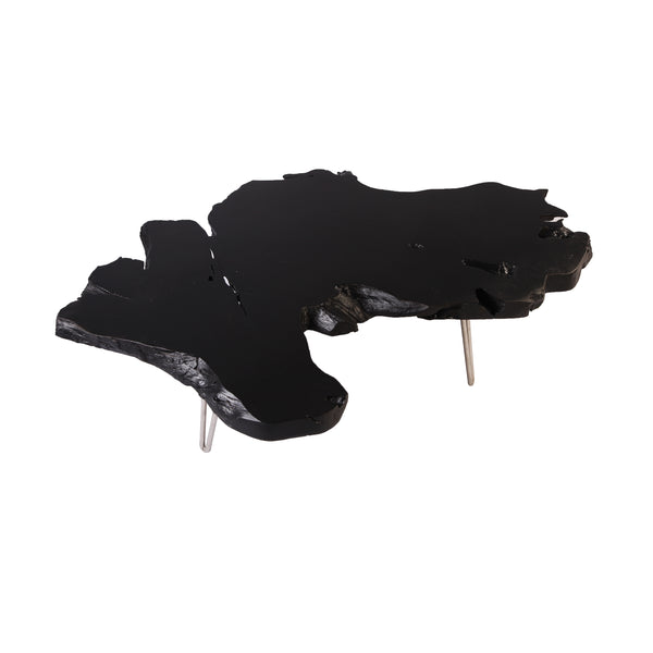 Black Teak Root Living Edge Coffee Table - Dyag East