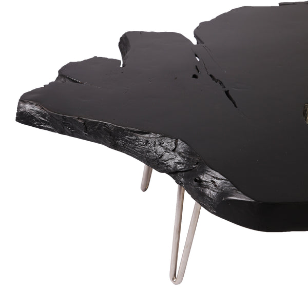 Black Teak Root Living Edge Coffee Table - Dyag East