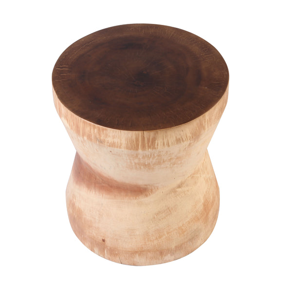 Natural Brown & White Accent or Side Table 2 - Dyag East