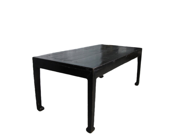 35" Tall Antique Black Lacquer Table - Dyag East