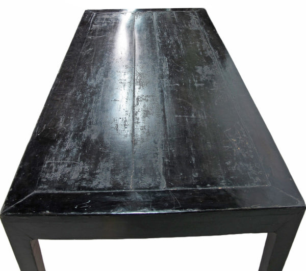 35" Tall Antique Black Lacquer Table - Dyag East