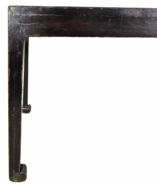 35" Tall Antique Black Lacquer Table - Dyag East