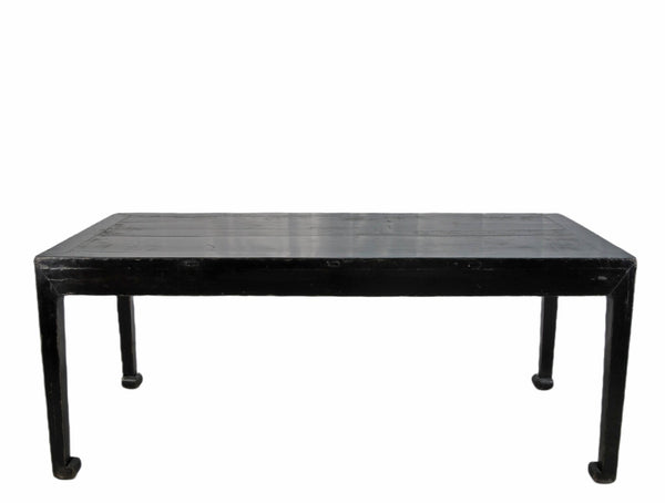 35" Tall Antique Black Lacquer Table - Dyag East