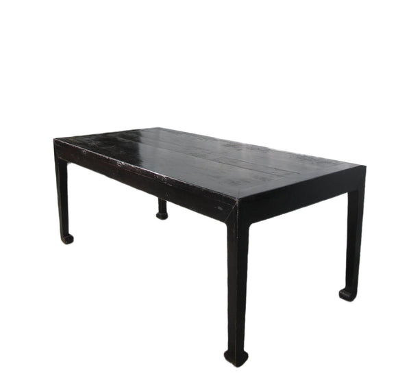 35" Tall Antique Black Lacquer Table - Dyag East