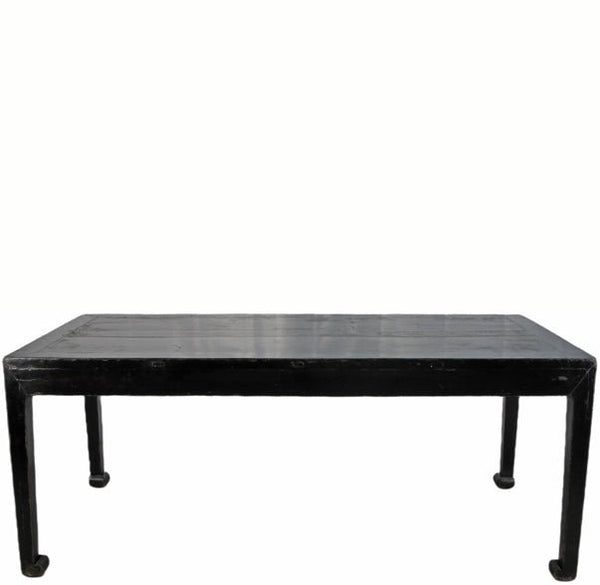 35" Tall Antique Black Lacquer Table - Dyag East