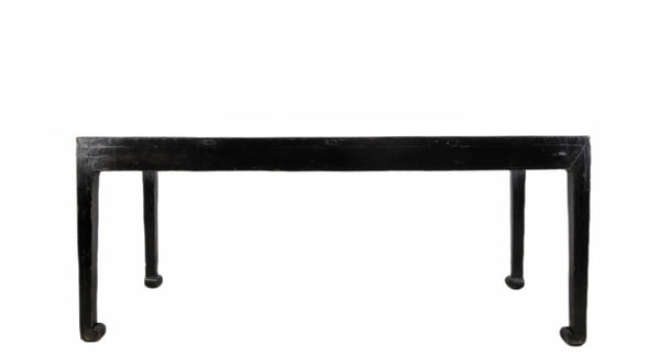 35" Tall Antique Black Lacquer Table - Dyag East