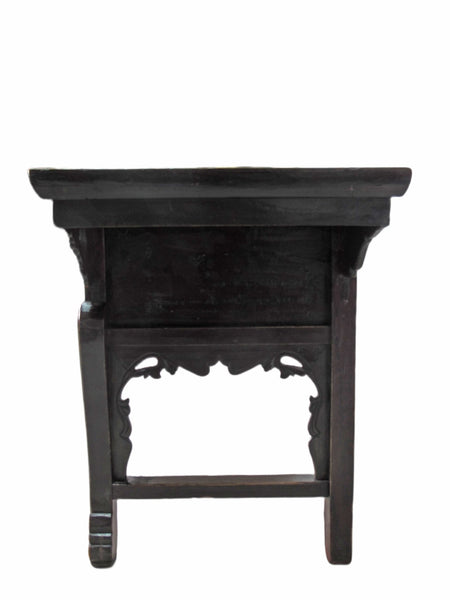 96” Inch Long Antique Brown Chinese Altar Console Table – 3 Drawers - Dyag East