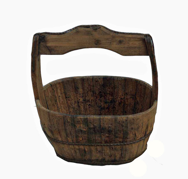 Oval Shaped Vintage Chinese Water Basket - Dyag East