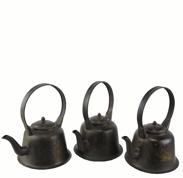 Set of 3 Decorative Beijing Teapots - Dyag East