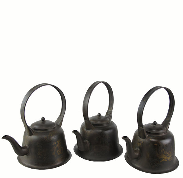 Set of 3 Decorative Beijing Teapots - Dyag East