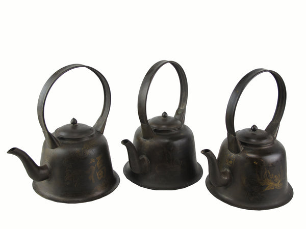 Set of 3 Decorative Beijing Teapots - Dyag East