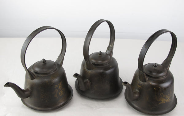 Set of 3 Decorative Beijing Teapots - Dyag East