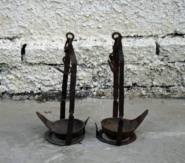 A Pair of Hanging Oil Burner/Candle Holder - Dyag East