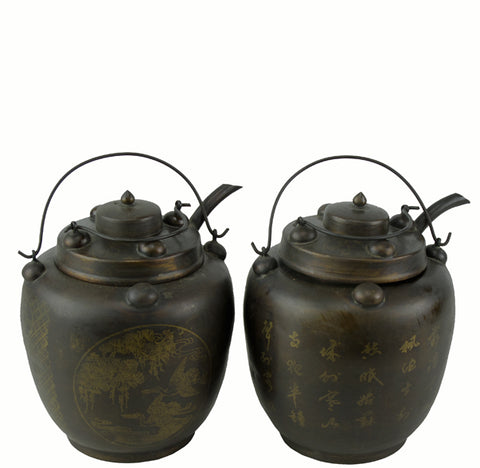 Pair of Hand Warmer Pot with Lids - Dyag East