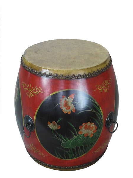 Hand Painted Drum Accent Table - Dyag East