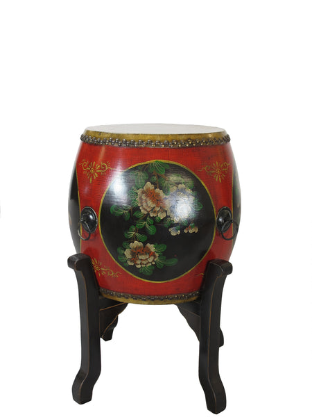 Hand Painted Drum Accent Table - Dyag East