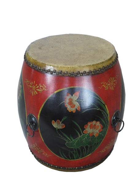 Hand Painted Drum Accent Table - Dyag East